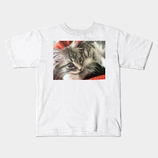 Kitten grey by Suzanne Beasley Kids T-Shirt